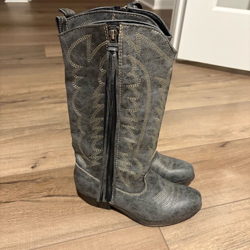 Big buddha Wyatt Cowboy Western Boots Grey Rustic Size 6